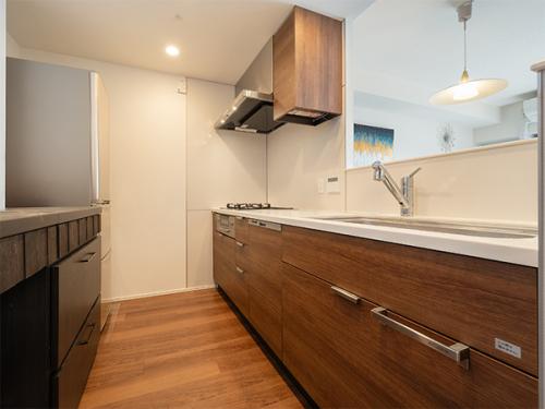 キッチンのレンジフードは新築オプションです。