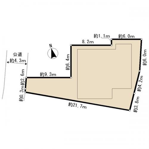 区画図　接面道路：西・幅員4.3ｍ・公道