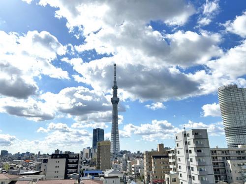 洋室側ルーフバルコニーからの眺望　空が広く感じる眺望です。