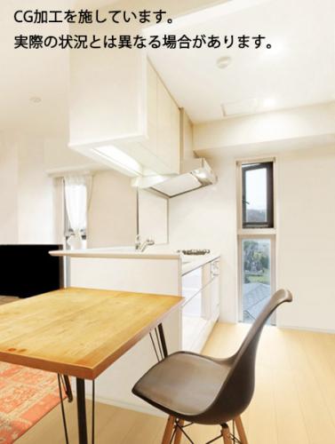 キッチンには窓を設け、臭いもこもらない他、明るいです。（※一部ＣＧ加工写真）