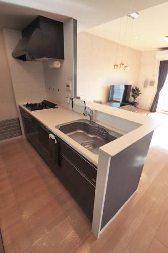 家族やゲストと会話しながらお料理ができる対面カウンターキッチンです