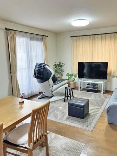 2階リビングです。床暖房があります。