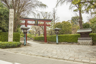 現在の「根津神社」入口付近