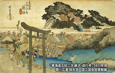 江戸末期に描かれた「藤沢宿」
