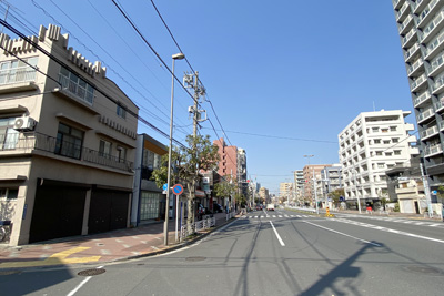 現在の洲崎の「大門通り」