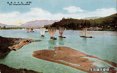 帆船が行きかう「太田川」河口付近の様子