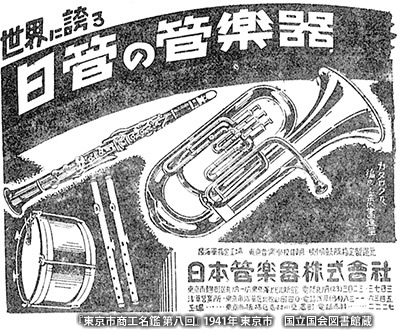 1941（昭和16）年の「日本管楽器」の広告
