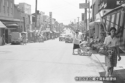 1961（昭和36）年の「奥沢駅前通」