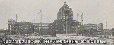 建設中の「帝国議会議事堂」