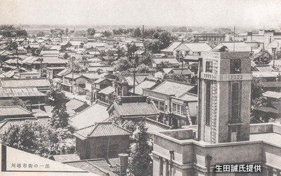 「川越市役所」の屋上から望む昭和戦前期の街並み