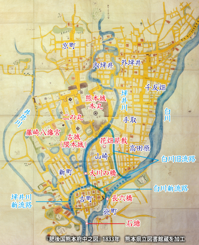 1833（天保4）年の城下町を描いた地図