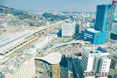 2011（平成23）年の全線開業当時の「熊本駅」