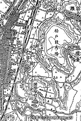 1917（大正6）年測図の「松戸競馬場」付近の地形図