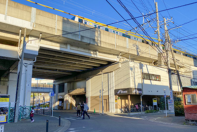 かつての「武蔵中原駅」付近