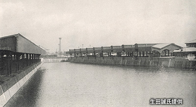 昭和戦前期の「梅田貨物駅」の船渠
