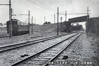 1952（昭和27）年頃の小田原線と江ノ島線の分岐点