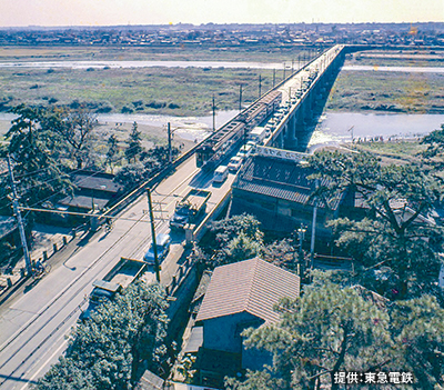 1964（昭和39）年撮影の「二子橋」