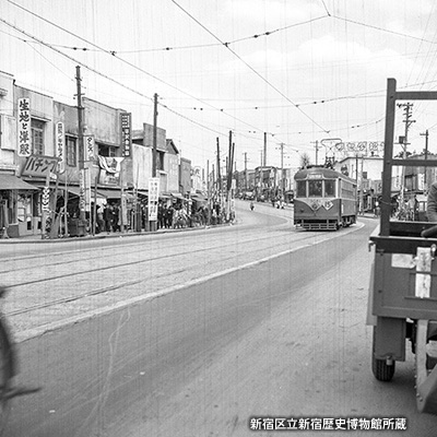 1963（昭和38）年頃の「早稲田通り」を走る路面電車