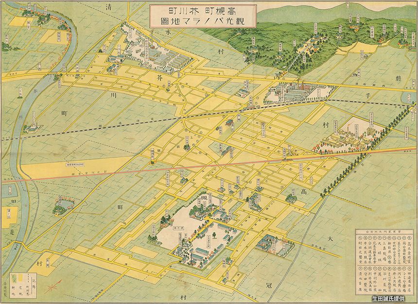 1930（昭和5）年当時の『高槻町 芥川町 観光パノラマ地図』