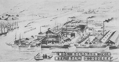 1903（明治36）年に描かれた「東京石川島造船所」