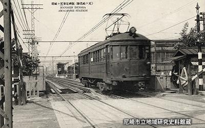 尼崎市街地を横断する阪神電気鉄道の開業
