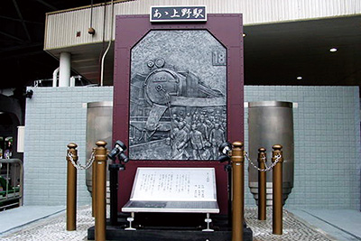 『あゝ上野駅』の碑