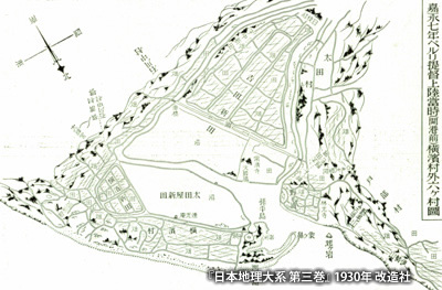 1854（嘉永7）年、開港前の新田を描いた地図