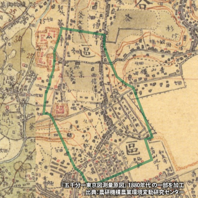 「青山練兵場」が開設される前の地図
