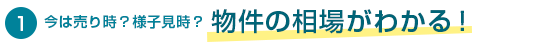 今は売り時？様子見時？物件の相場がわかる！